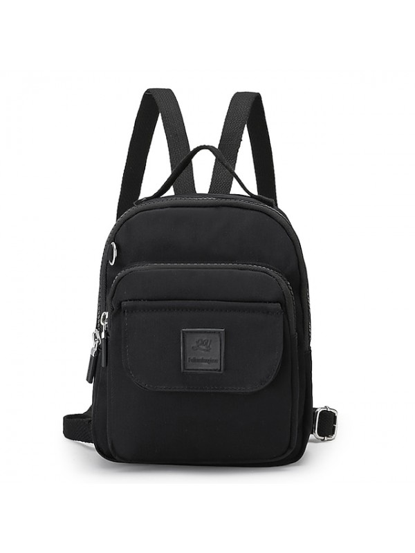 Women's Mini Backpack Nylon Solid Color Lightweight Zipper Daily Office & Career Light Purple Blue Black Gray Pink #9025526