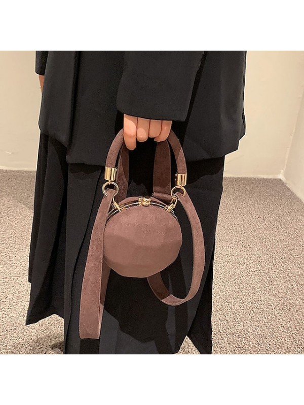 Women's Retro Frosted Ball Evening Bag Clutch Top Handle Bag Wide Shoulder Strap Messenger Dinner Bag #8858859