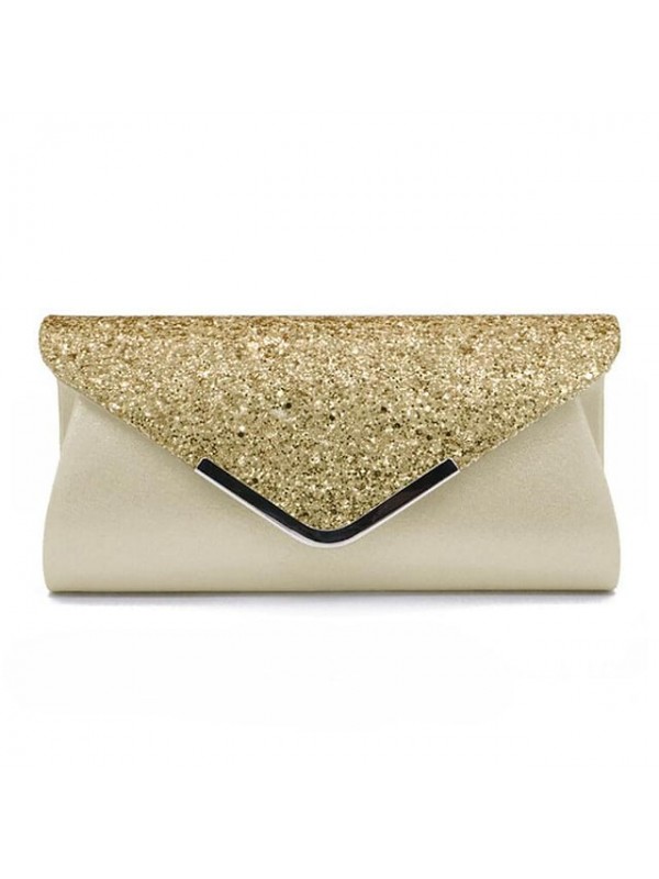 Women's 2022 Chain Bag Evening Bag Polyester Sequin Chain Solid Color Glitter Shine Party Wedding Black Pink Silver Gold #8684332