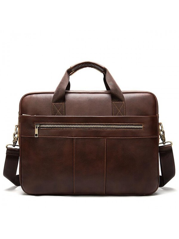 Men's Handbags Briefcase Nappa Leather Cowhide Zipper Daily Black Coffee #8807413