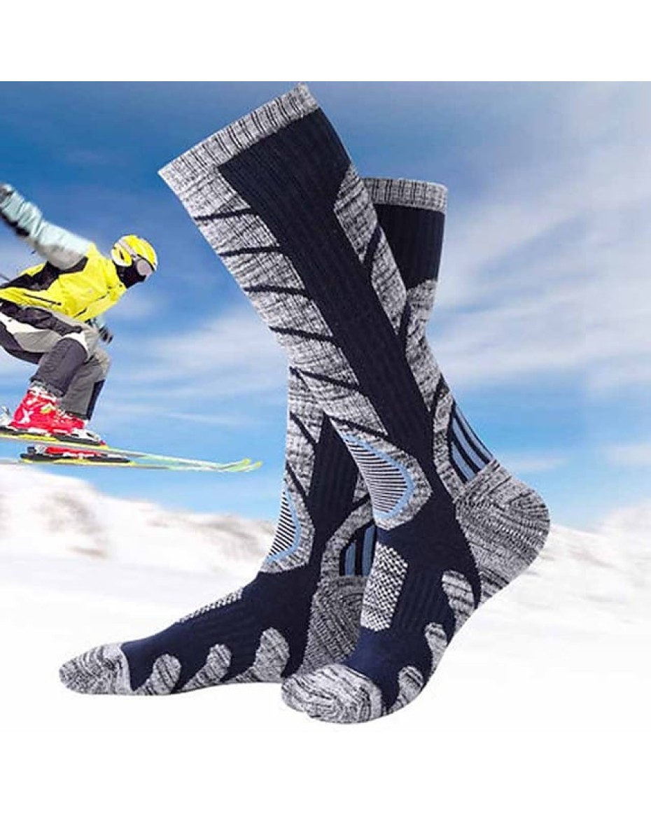 Men's Compression Socks Ski Socks Outdoor Winter Thermal Warm Cushion Breathable Crew Socks for Skiing Camping Snowboarding Winter Sports / Cotton #8114419
