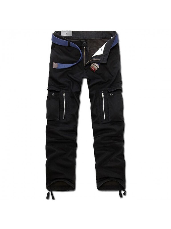 Men's Fleece Lined Pants Hiking Pants Trousers Work Pants Cargo Pants Track Pants Winter Outdoor Thermal Warm Windproof Fleece Lining Ripstop Bottoms khaki Black Army Green Fishing Climbing Running #8772675