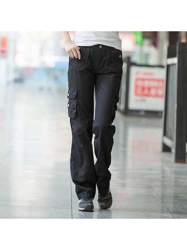 Women's Hiking Cargo Pants Hiking Pants Trousers Military Summer Outdoor Breathable Quick Dry Lightweight Multi Pockets Cotton Pants / Trousers Bottoms Army gray Green Black khaki Camping / Hiking #8996700