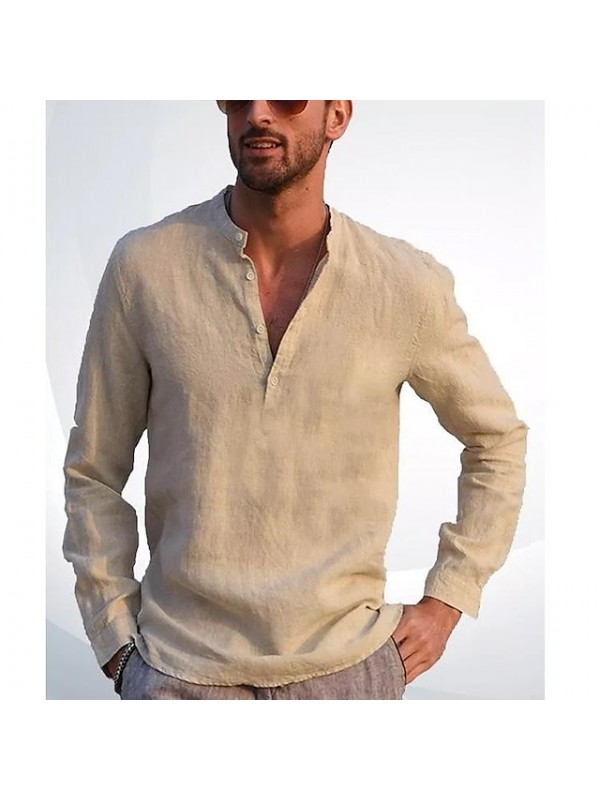 Men's Hiking Tee shirt Hiking Shirt / Button Down Shirts Henley Shirt Top Outdoor Breathable Quick Dry Lightweight Comfortable Spring Summer Light Blue Green White Fishing Climbing Beach #9027992