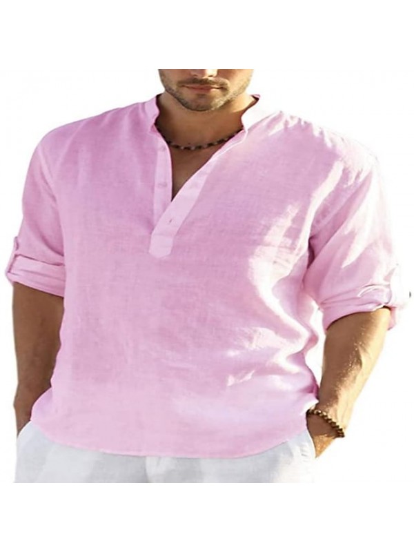 Men's Hiking Tee shirt Hiking Shirt / Button Down Shirts Henley Shirt Top Outdoor Breathable Quick Dry Lightweight Comfortable Spring Summer Light Blue Green White Fishing Climbing Beach #9027992