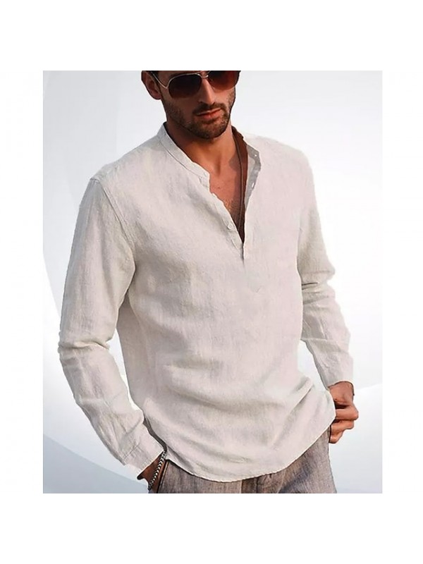 Men's Hiking Tee shirt Hiking Shirt / Button Down Shirts Henley Shirt Top Outdoor Breathable Quick Dry Lightweight Comfortable Spring Summer Light Blue Green White Fishing Climbing Beach #9027992