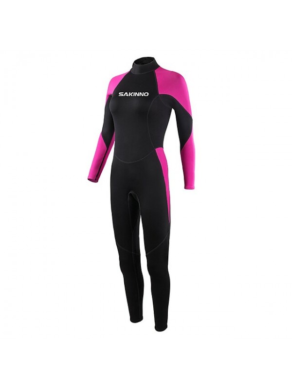 Women's Full Wetsuit 2mm Nylon SCR Neoprene Diving Suit Thermal Warm Quick Dry High Elasticity Long Sleeve Back Zip - Swimming Diving Surfing Patchwork Autumn / Fall Winter Spring / Summer #8680770