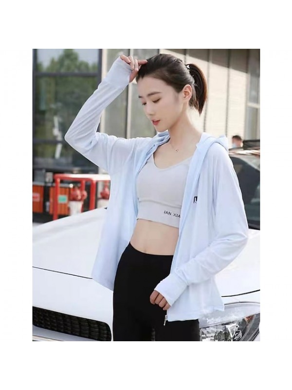 Women's Hiking Windbreaker Spandex Elastane Summer Outdoor Solid Color Anti-Mosquito Breathable Ultraviolet Resistant Stretchy Windbreaker Full Length Visible Zipper Ventilation Zip Hunting Fishing #9023522