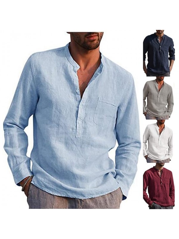 Men's Henley Shirt Hiking Tee shirt Hiking Shirt / Button Down Shirts Top Long Sleeve Casual Beach Men's Clothing Large Chemise Outdoor Breathable Lightweight Summer Hunting Fishing Climbing #8999642