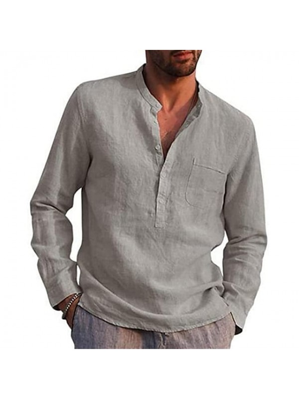 Men's Henley Shirt Hiking Tee shirt Hiking Shirt / Button Down Shirts Top Long Sleeve Casual Beach Men's Clothing Large Chemise Outdoor Breathable Lightweight Summer Hunting Fishing Climbing #8999642