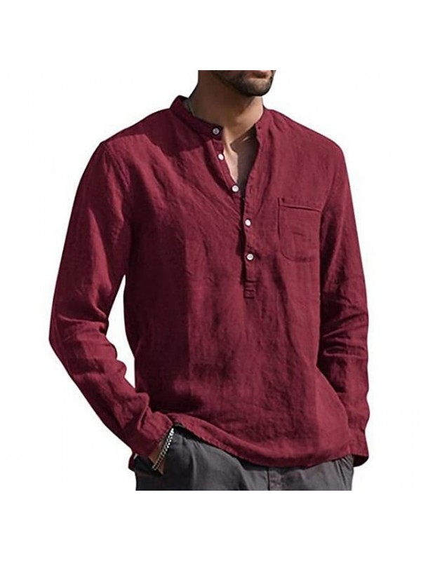 Men's Henley Shirt Hiking Tee shirt Hiking Shirt / Button Down Shirts Top Long Sleeve Casual Beach Men's Clothing Large Chemise Outdoor Breathable Lightweight Summer Hunting Fishing Climbing #8999642