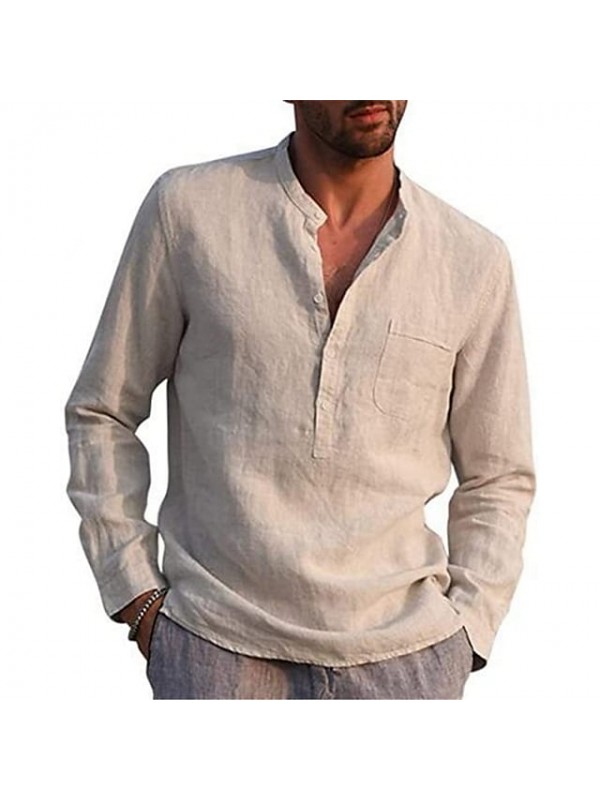 Men's Henley Shirt Hiking Tee shirt Hiking Shirt / Button Down Shirts Top Long Sleeve Casual Beach Men's Clothing Large Chemise Outdoor Breathable Lightweight Summer Hunting Fishing Climbing #8999642