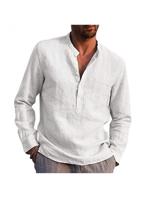 Men's Henley Shirt Hiking Tee shirt Hiking Shirt / Button Down Shirts Top Long Sleeve Casual Beach Men's Clothing Large Chemise Outdoor Breathable Lightweight Summer Hunting Fishing Climbing #8999642