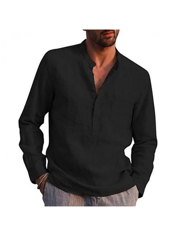 Men's Henley Shirt Hiking Tee shirt Hiking Shirt / Button Down Shirts Top Long Sleeve Casual Beach Men's Clothing Large Chemise Outdoor Breathable Lightweight Summer Hunting Fishing Climbing #8999642