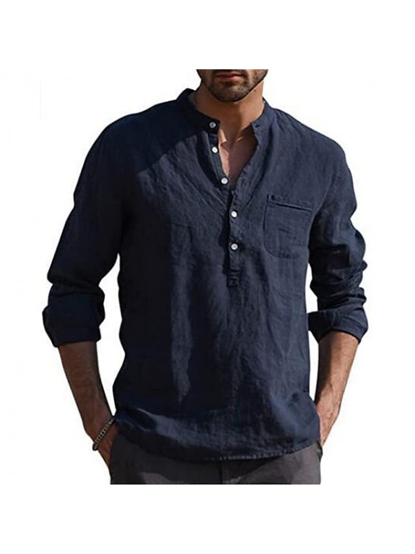 Men's Henley Shirt Hiking Tee shirt Hiking Shirt / Button Down Shirts Top Long Sleeve Casual Beach Men's Clothing Large Chemise Outdoor Breathable Lightweight Summer Hunting Fishing Climbing #8999642