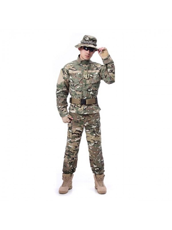 Men's Hunting T-shirt Tee shirt Outdoor Windproof Ultraviolet Resistant Quick Dry Breathable Fall Winter Spring Camo Softshell Jacket Top Bottoms Camping / Hiking Hunting Fishing Hunter Green Gray #5643498