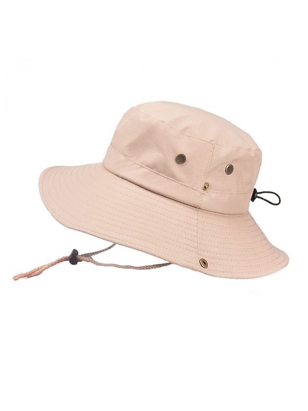 Men's Sun Hat Fishing Hat Fisherman Hat Hiking Hat 1 pcs Wide Brim Winter Summer Outdoor Portable Sunscreen UV Resistant UV Protection Hat Solid Color Cotton Army Green Dark Gray Khaki for Camping #7972178
