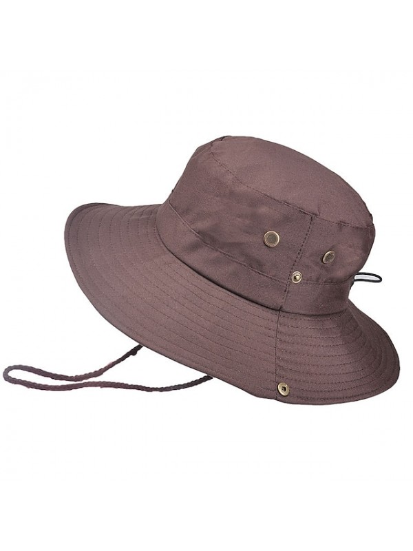 Men's Sun Hat Fishing Hat Fisherman Hat Hiking Hat 1 pcs Wide Brim Winter Summer Outdoor Portable Sunscreen UV Resistant UV Protection Hat Solid Color Cotton Army Green Dark Gray Khaki for Camping #7972178