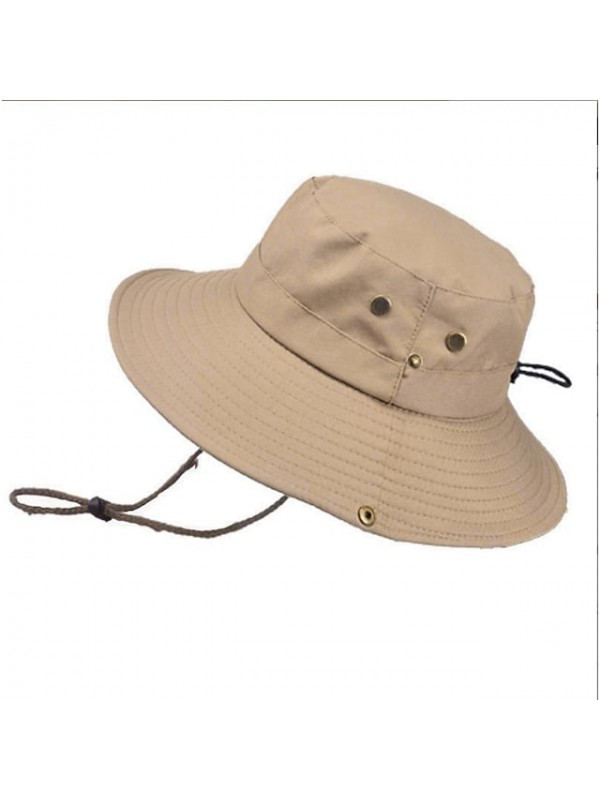Men's Sun Hat Fishing Hat Fisherman Hat Hiking Hat 1 pcs Wide Brim Winter Summer Outdoor Portable Sunscreen UV Resistant UV Protection Hat Solid Color Cotton Army Green Dark Gray Khaki for Camping #7972178