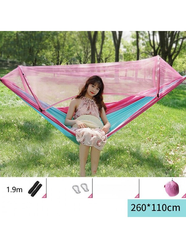 Camping Hammock with Pop Up Mosquito Net Outdoor Portable Anti-Mosquito Ultra Light (UL) Breathable for Fishing Climbing Beach Pop Up Design #8981171