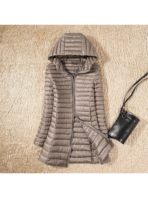 womens hoodie down jacket lightweight slim fit puffer packable padded jacket coat windproof outwear autumn and winter rose #8385134