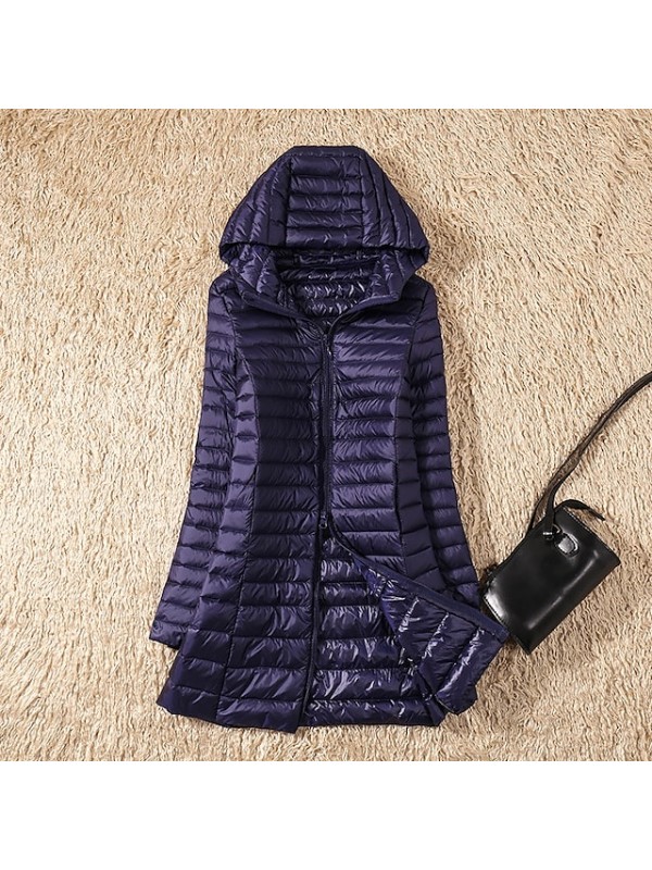 womens hoodie down jacket lightweight slim fit puffer packable padded jacket coat windproof outwear autumn and winter rose #8385134