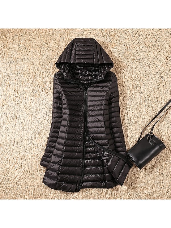 womens hoodie down jacket lightweight slim fit puffer packable padded jacket coat windproof outwear autumn and winter rose #8385134