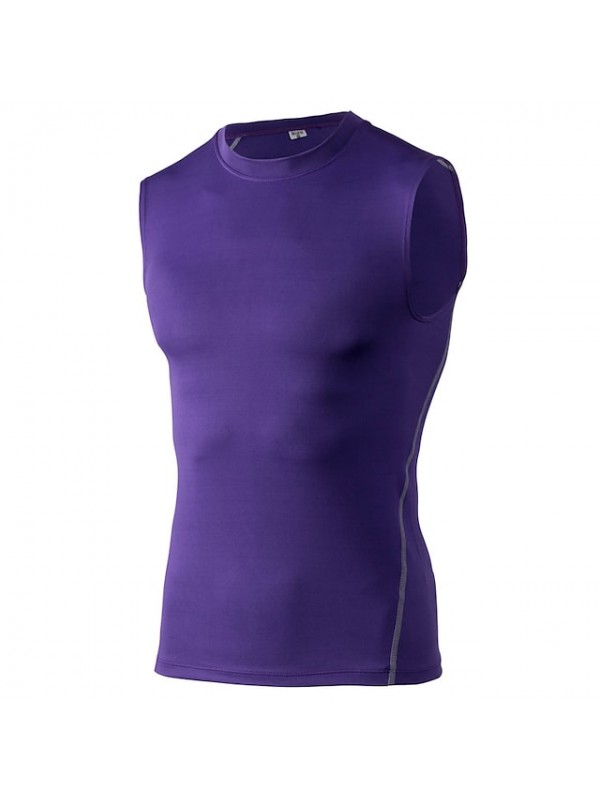 YUERLIAN Men's Sleeveless Compression Tank Top Base Layer Athletic Winter Elastane Quick Dry Stretchy Sweat wicking Gym Workout Exercise & Fitness Basketball Running Sportswear Solid Colored Neon #6039716