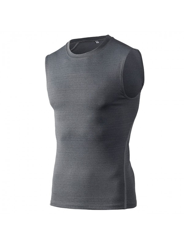 YUERLIAN Men's Sleeveless Compression Tank Top Base Layer Athletic Winter Elastane Quick Dry Stretchy Sweat wicking Gym Workout Exercise & Fitness Basketball Running Sportswear Solid Colored Neon #6039716