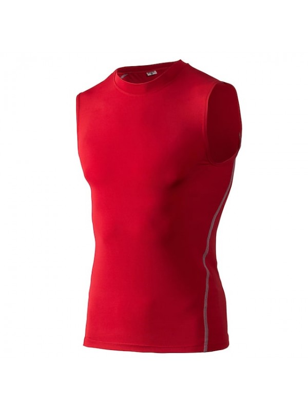 YUERLIAN Men's Sleeveless Compression Tank Top Base Layer Athletic Winter Elastane Quick Dry Stretchy Sweat wicking Gym Workout Exercise & Fitness Basketball Running Sportswear Solid Colored Neon #6039716