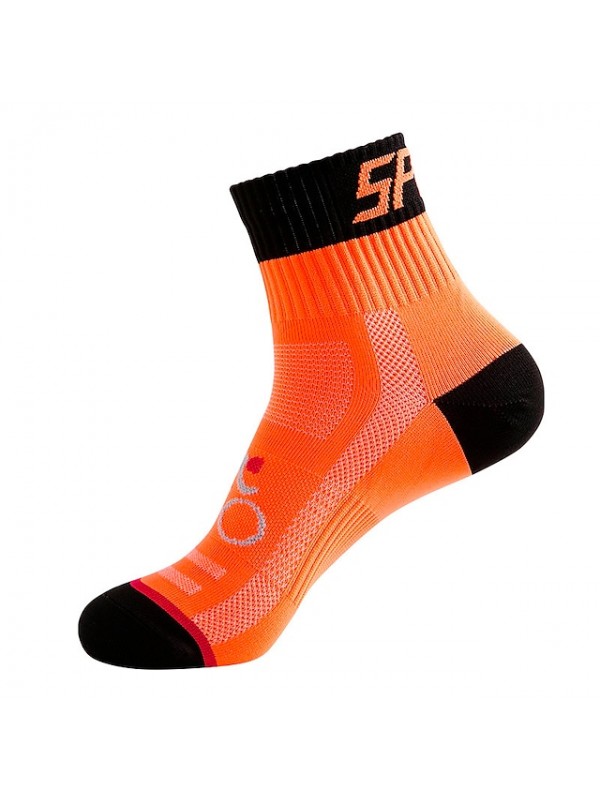 Compression Socks Athletic Sports Socks Crew Socks Cycling Socks Men's Football / Soccer Cycling / Bike Breathable Wearable 1 Pair Winter Solid Color Chinlon Black White Orange M L XL #5298265