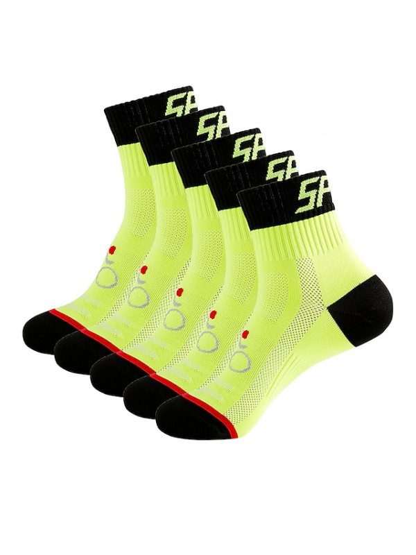 Compression Socks Athletic Sports Socks Crew Socks Cycling Socks Men's Football / Soccer Cycling / Bike Breathable Wearable 1 Pair Winter Solid Color Chinlon Black White Orange M L XL #5298265