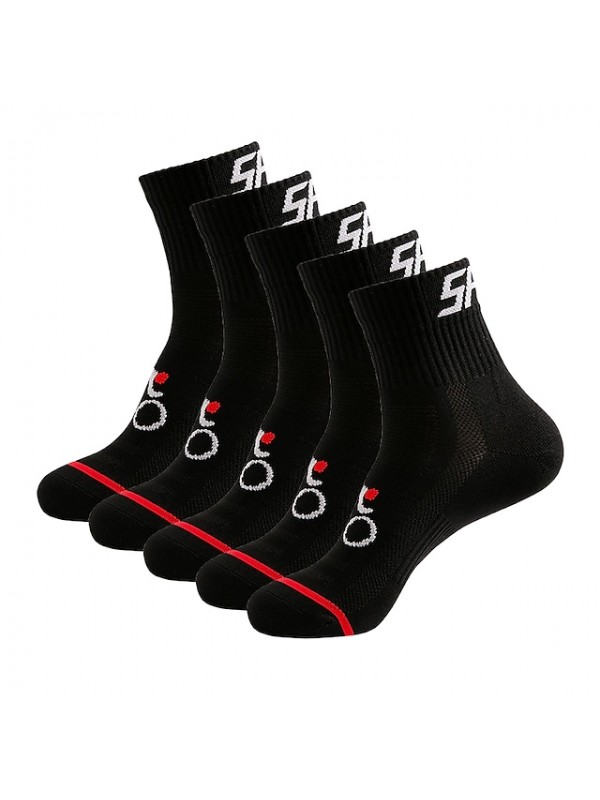 Compression Socks Athletic Sports Socks Crew Socks Cycling Socks Men's Football / Soccer Cycling / Bike Breathable Wearable 1 Pair Winter Solid Color Chinlon Black White Orange M L XL #5298265