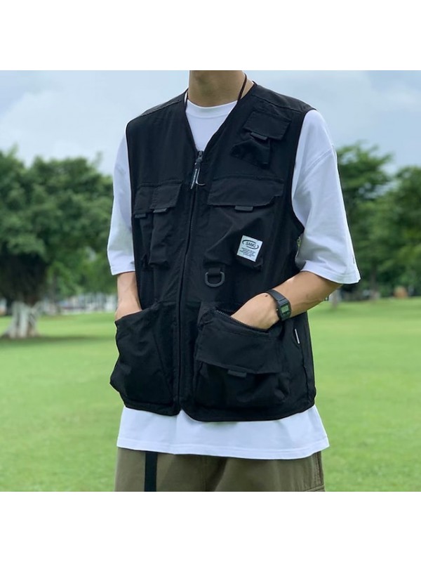 Men's Military Tactical Vest Hiking Vest Outdoor Quick Dry Lightweight Breathable Multi Pockets Outerwear Jacket Top Hunting Fishing Climbing M2010 Army Green M2010 black / Sleeveless #8587403