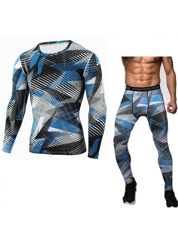 JACK CORDEE Men's Activewear Set Workout Outfits Compression Suit Athletic Winter Thermal Warm Windproof Fitness Gym Workout Basketball Running Sportswear Skinny Blue and White White Black Red Army #7643895