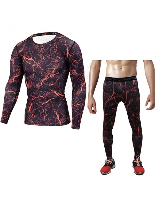 JACK CORDEE Men's Activewear Set Workout Outfits Compression Suit Athletic Winter Thermal Warm Windproof Fitness Gym Workout Basketball Running Sportswear Skinny Blue and White White Black Red Army #7643895