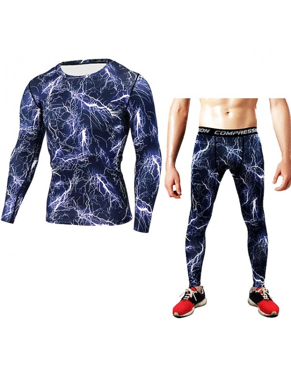 JACK CORDEE Men's Activewear Set Workout Outfits Compression Suit Athletic Winter Thermal Warm Windproof Fitness Gym Workout Basketball Running Sportswear Skinny Blue and White White Black Red Army #7643895