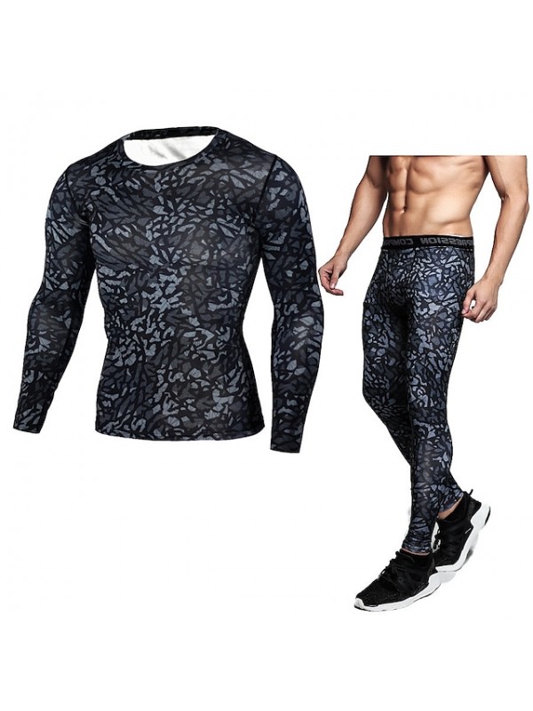 JACK CORDEE Men's Activewear Set Workout Outfits Compression Suit Athletic Winter Thermal Warm Windproof Fitness Gym Workout Basketball Running Sportswear Skinny Blue and White White Black Red Army #7643895