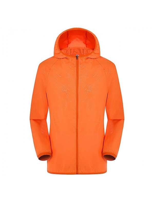 Men's Unisex Hiking Jacket Hiking Windbreaker Summer Outdoor Solid Color Packable Breathable Jacket SBS Zipper Camping / Hiking Fishing Climbing Yellow Fuchsia Pink Green Sky Blue Hiking Jackets #6619241