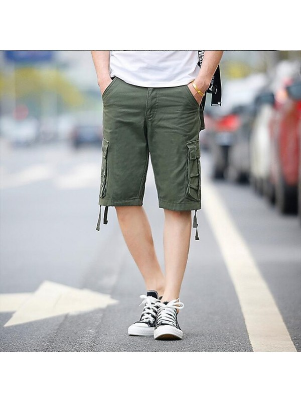 Men's Hiking Cargo Shorts Hiking Shorts Military Summer Outdoor Ripstop Breathable Quick Dry Multi Pockets Shorts Bottoms ArmyGreen Army Yellow Grass Green Black Grey Camping / Hiking / Caving 29 30 #9036023