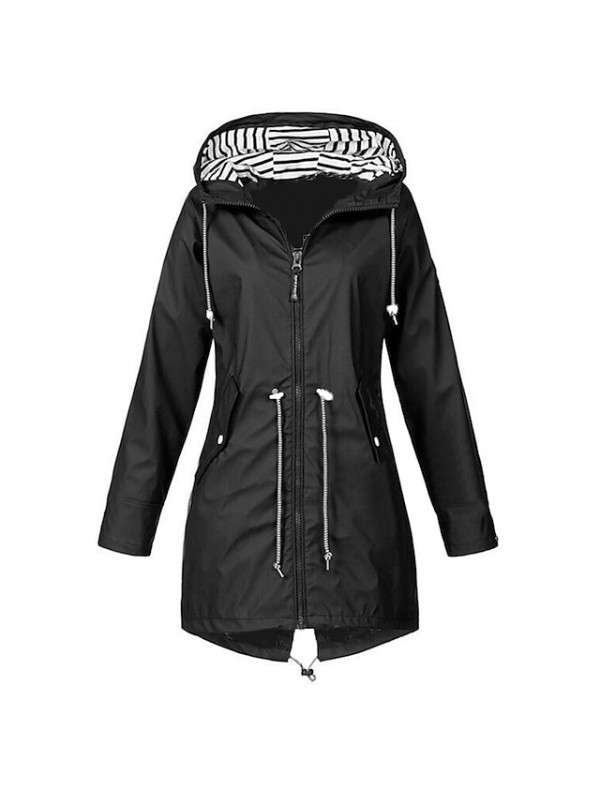Women's Hoodie Jacket Waterproof Hiking Jacket Raincoat Rain Jacket Winter Outdoor Thermal Warm Windproof Lightweight Breathable Windbreaker Coat Top Camping Fishing Casual Blue Yellow Black Red Navy #8356277