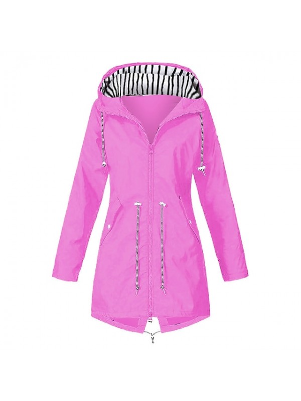 Women's Hoodie Jacket Waterproof Hiking Jacket Raincoat Rain Jacket Winter Outdoor Thermal Warm Windproof Lightweight Breathable Windbreaker Coat Top Camping Fishing Casual Blue Yellow Black Red Navy #8356277