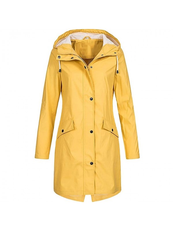 Women's Hoodie Jacket Hiking Windbreaker Spandex Winter Outdoor Solid Color Windproof Quick Dry Front Zipper Lightweight Outerwear Coat Parka Full Length Visible Zipper Camping / Hiking Hunting Ski #8311730