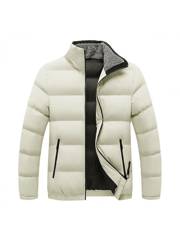 Men's Sports Puffer Jacket Padded Hiking jacket Hiking Windbreaker Winter Outdoor Thermal Warm Windproof Quick Dry Lightweight Outerwear Trench Coat Top Skiing Ski / Snowboard Fishing Blue Red Wine #8791448