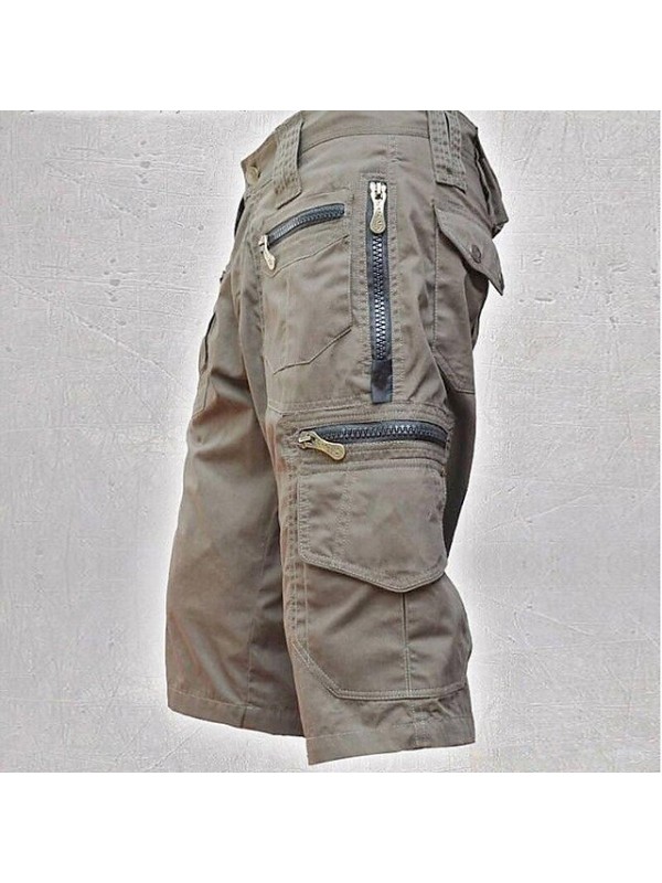 Men's Hiking Cargo Shorts Hiking Shorts Military Summer Outdoor Ripstop Breathable Quick Dry Multi Pockets Shorts Bottoms Black Light Green Light Brown Grey Camping / Hiking / Caving S M L XL 2XL #9036608