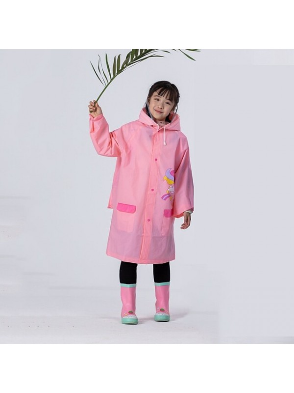 Raincoat Children's Thickened Large Brim with Schoolbag Poncho Cartoon Student Mountaineering Walking Cycling Raincoat #9034996