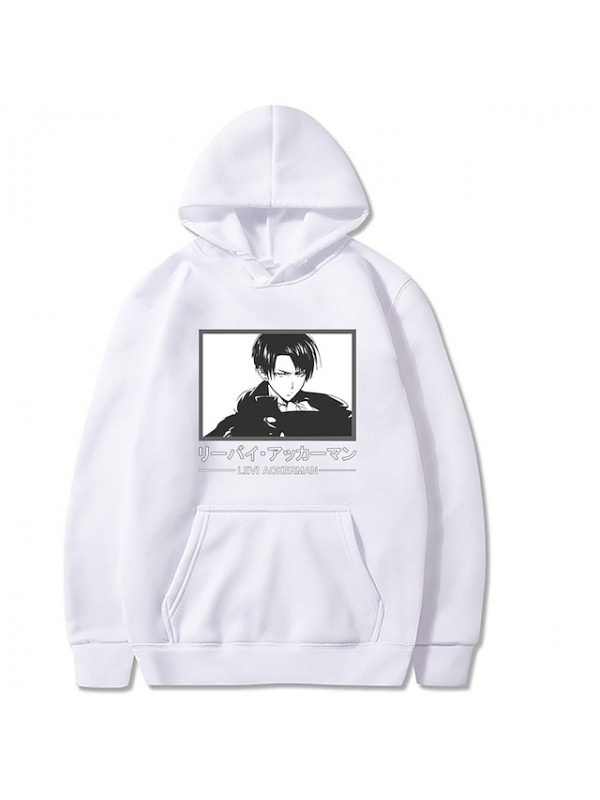 Inspired by Attack on Titan Cosplay levi ackerman Anime Cartoon Polyster Print Harajuku Graphic Kawaii Hoodie For Men's / Women's #8772117