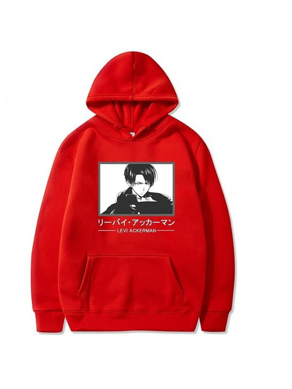Inspired by Attack on Titan Cosplay levi ackerman Anime Cartoon Polyster Print Harajuku Graphic Kawaii Hoodie For Men's / Women's #8772117
