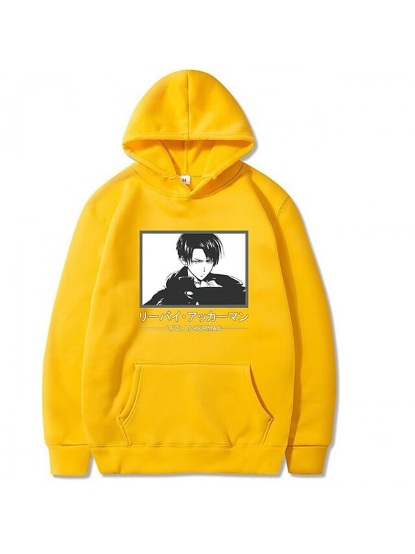 Inspired by Attack on Titan Cosplay levi ackerman Anime Cartoon Polyster Print Harajuku Graphic Kawaii Hoodie For Men's / Women's #8772117