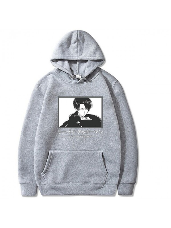 Inspired by Attack on Titan Cosplay levi ackerman Anime Cartoon Polyster Print Harajuku Graphic Kawaii Hoodie For Men's / Women's #8772117